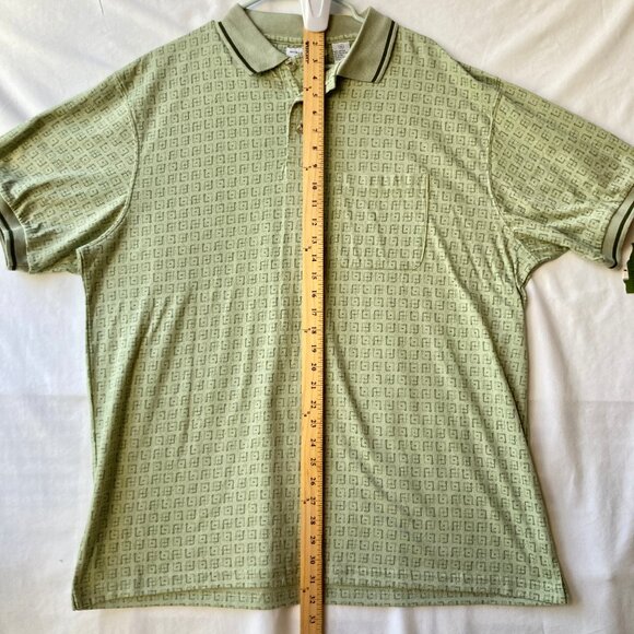 Michael Austin Golf Shirt Mens Size XL Vintage New All Over Print Green NWT - Picture 12 of 12